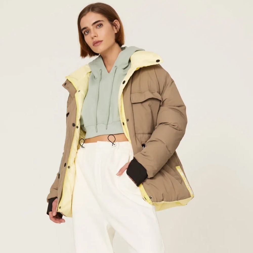 Dualist Zorah Reversible Brown/ Yellow Puffer Jacket-Size 3/Large-Like New
